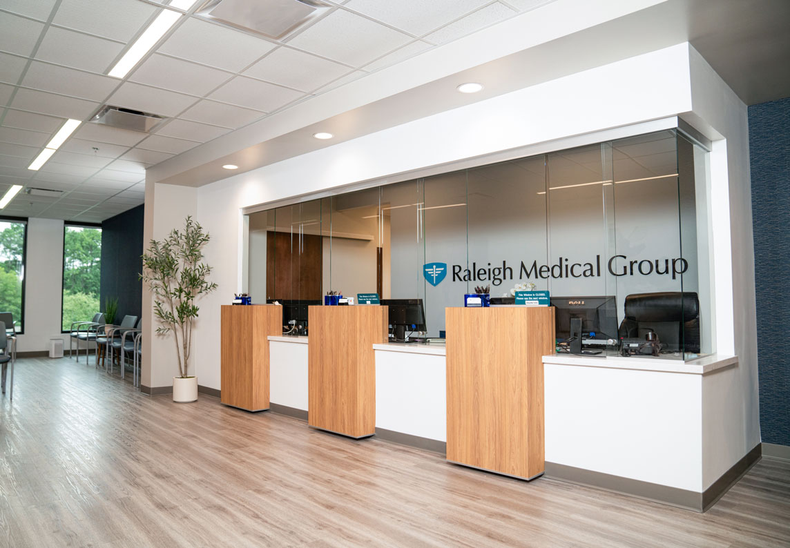 Welcome desk at Raleigh Medical Group in Raleigh, NC