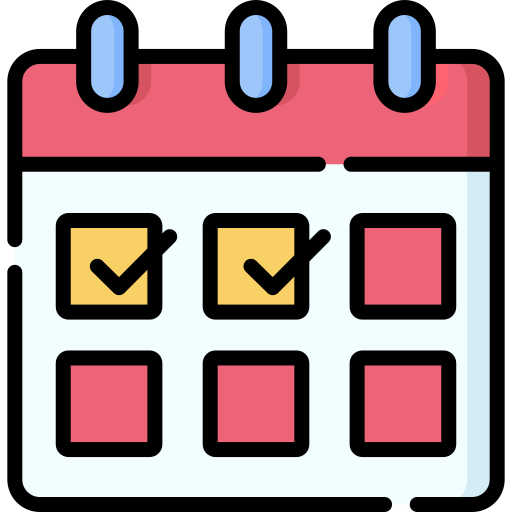 illustration of a calendar with some boxes checked off